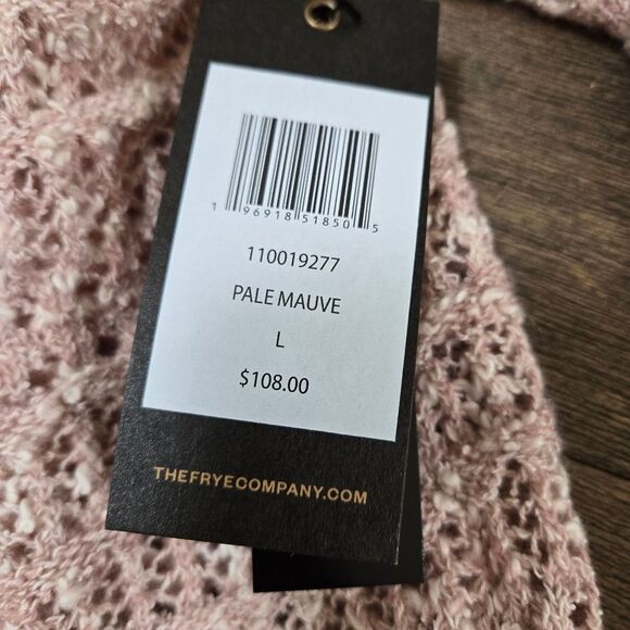 $108 Frye Knit Open Front Cardigan Sweater Women’s Size L Pale Mauve - Picture 6 of 9